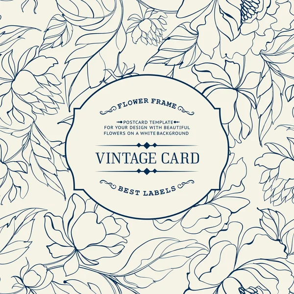 Carte vintage avec fleurs . — Image vectorielle