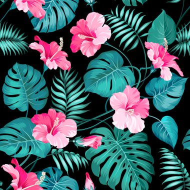 Tropical flowers clipart