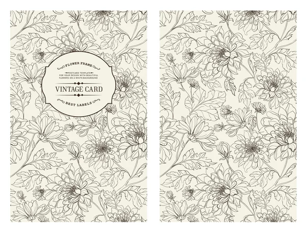 Tarjeta Vintage con flores . — Archivo Imágenes Vectoriales