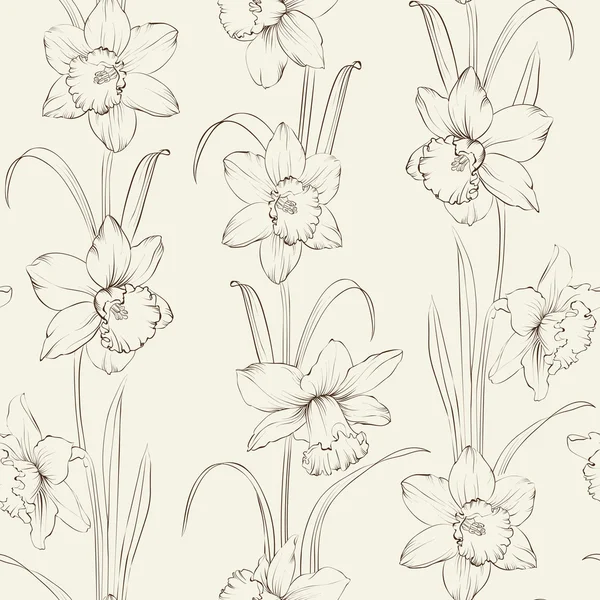 Printemps fleurs tissu motif sans couture — Image vectorielle