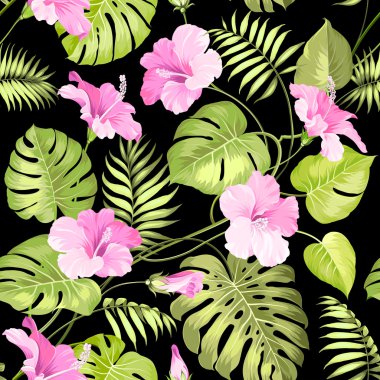 Tropik çiçek deseni.