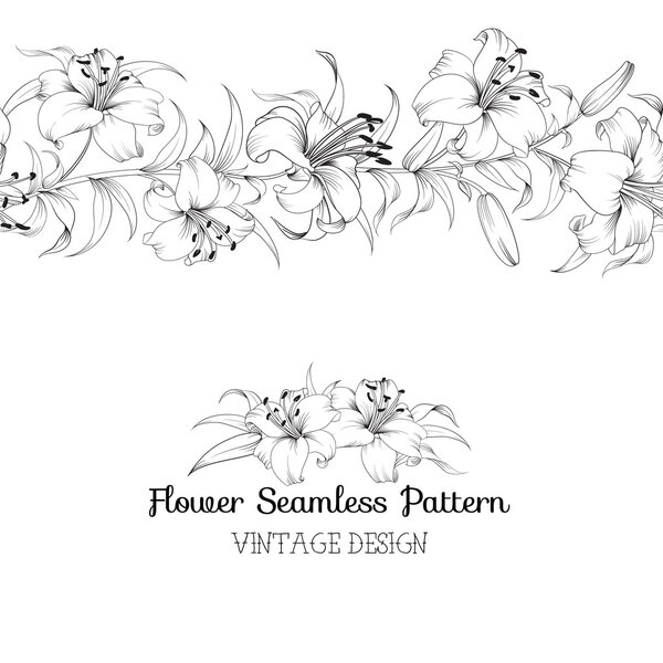 Group of lily flowers.