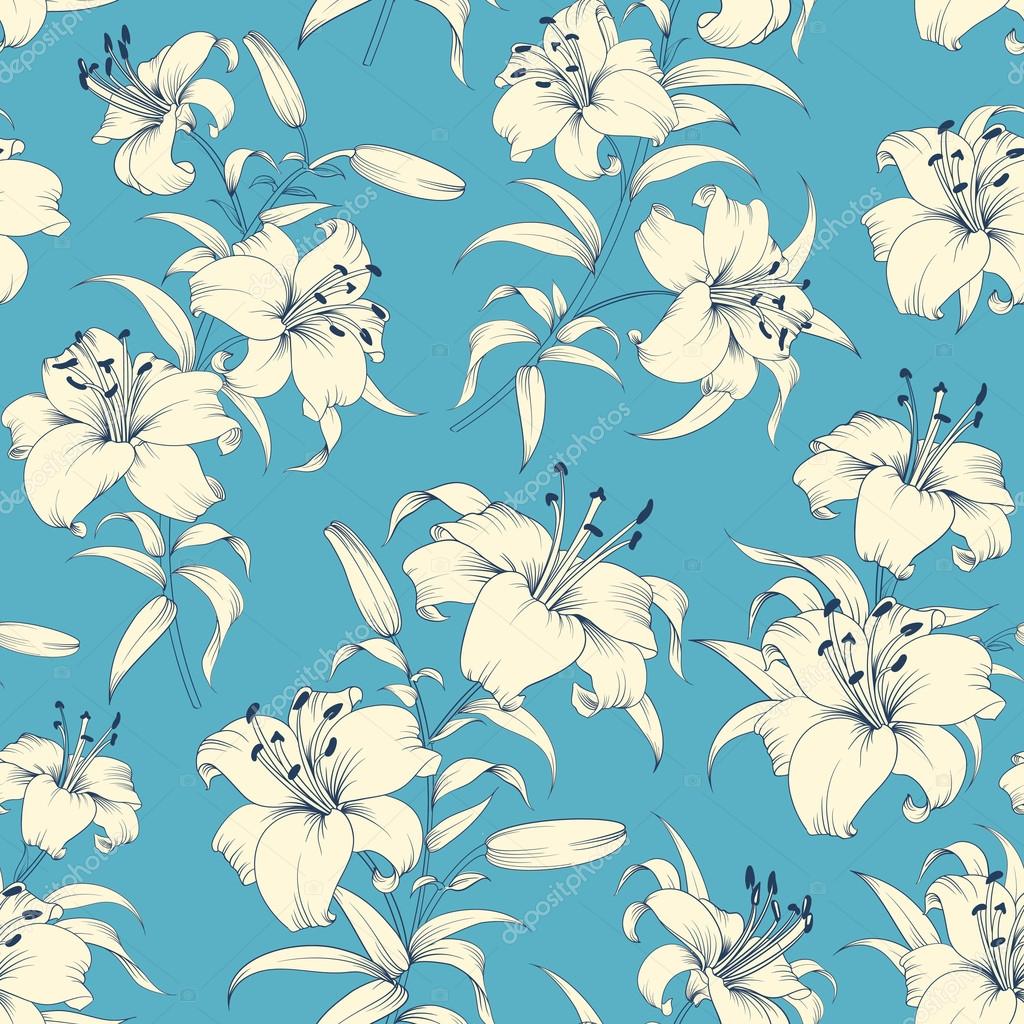 Pattern of lily flowers. Stock Vector by ©Kotkoa 88161394