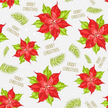 Red poinsettia pattern.