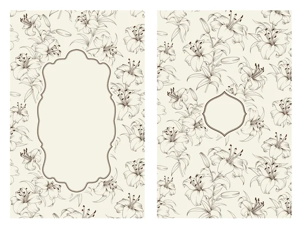 Carte fleurs de lys . — Image vectorielle