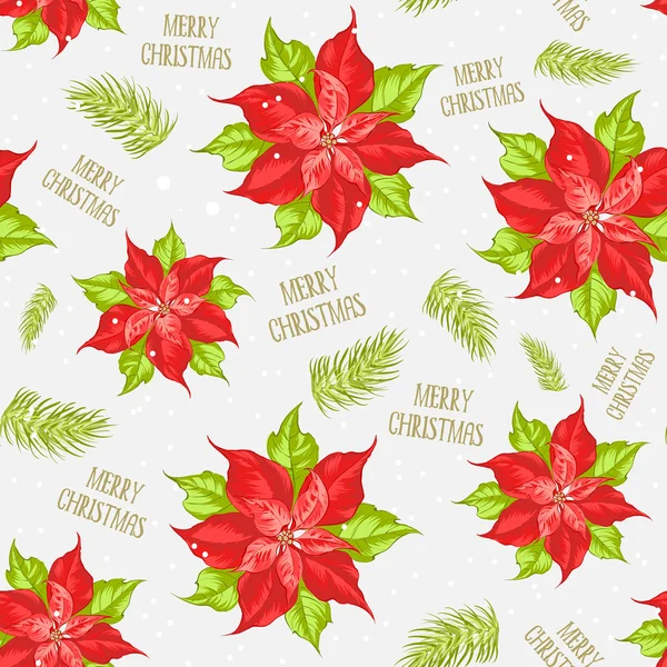 Red poinsettia pattern. — Stock Vector