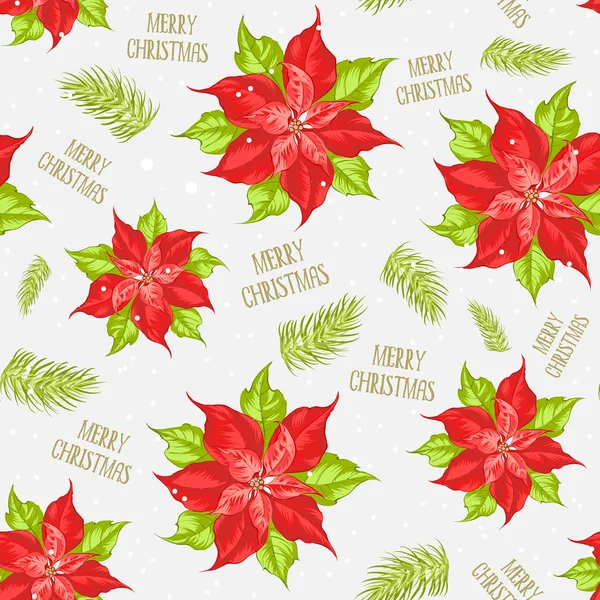 Red poinsettia pattern. — Stockový vektor