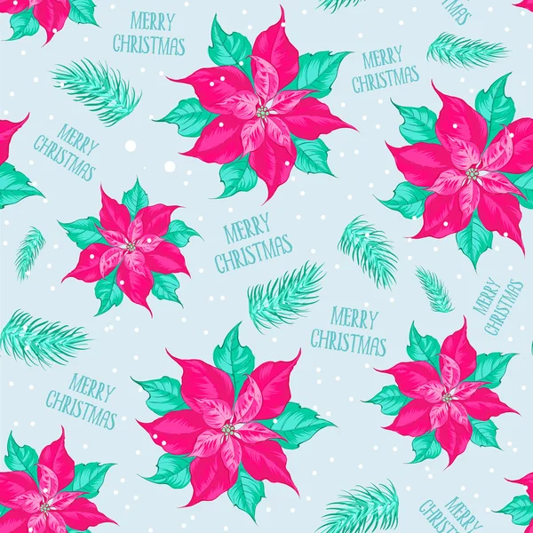 Red poinsettia pattern. — Stockvector