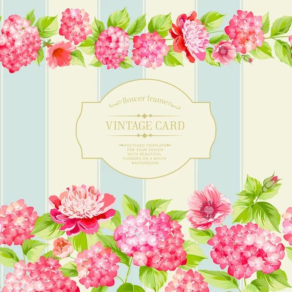 Label of the pink flowers. — Stok Vektör