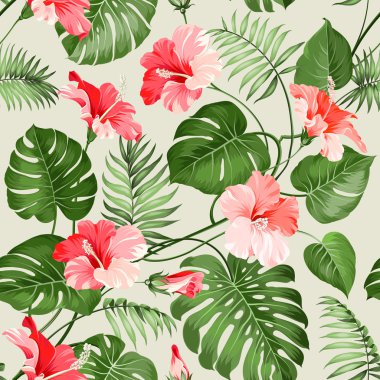 Seamless tropical pattern. clipart
