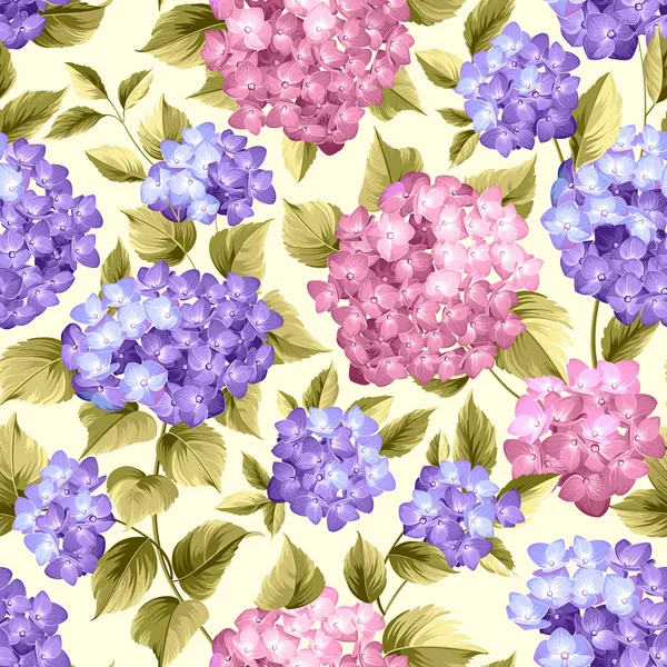 Paarse bloem hortensia. — Stockvector