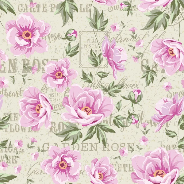 Patrón de azulejo floral . — Archivo Imágenes Vectoriales