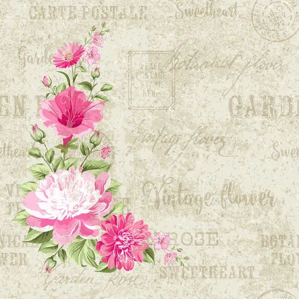 Flower garland for invitation. — Stockvector