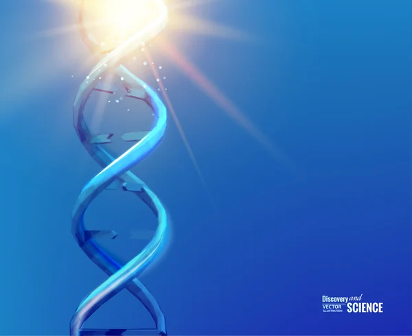 Niebieskie tło z DNA. — Wektor stockowy