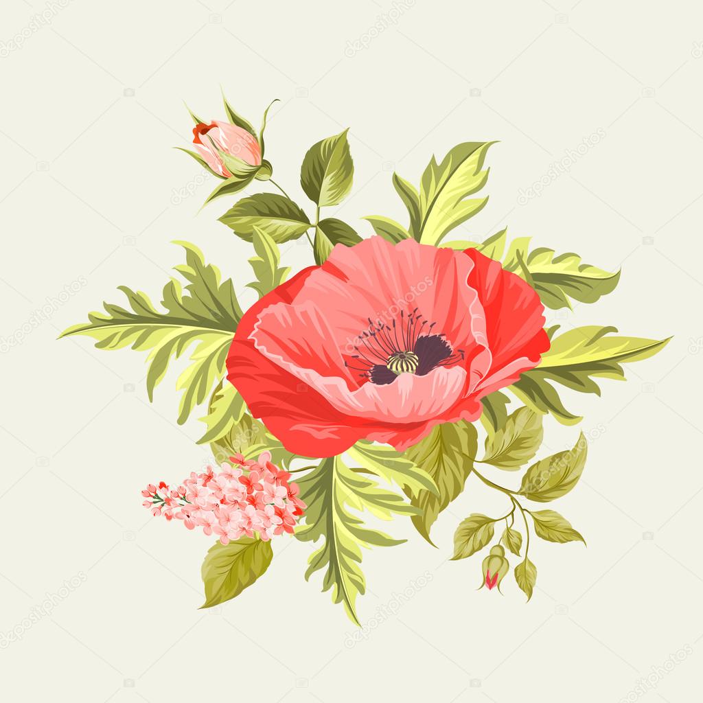Background with poppies.