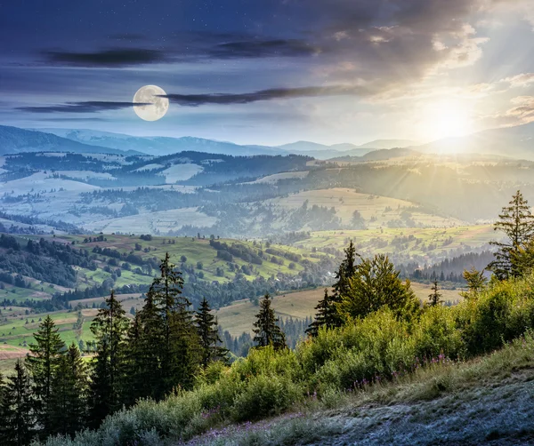 Класичний гірськими пейзажами Карпатських влітку — стокове фото