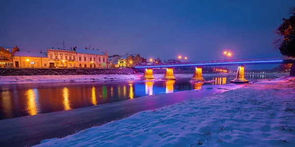 Uzhhorod Ukraine Dez 2016 Altstadt Heiligabend Wunderschönes Stadtbild Fluss Schnee — Stockfoto