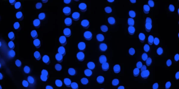 Blauwe Wazige Kerstverlichting Straat Vakantie Nacht Achtergrond Met Bokeh Effect — Stockfoto