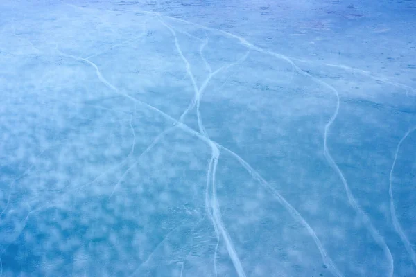 Μπλε Υφή Ρωγμή Πάγου Παγωμένο Εξωτερικό Φόντο Χειμώνα — Φωτογραφία Αρχείου