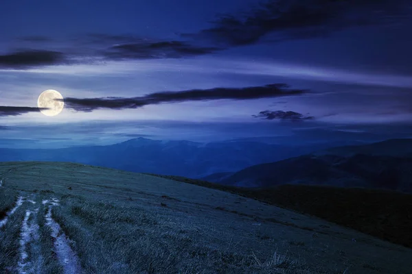 Venkovská Cesta Přes Alpskou Louku Noci Krásná Přírodní Krajina Létě — Stock fotografie