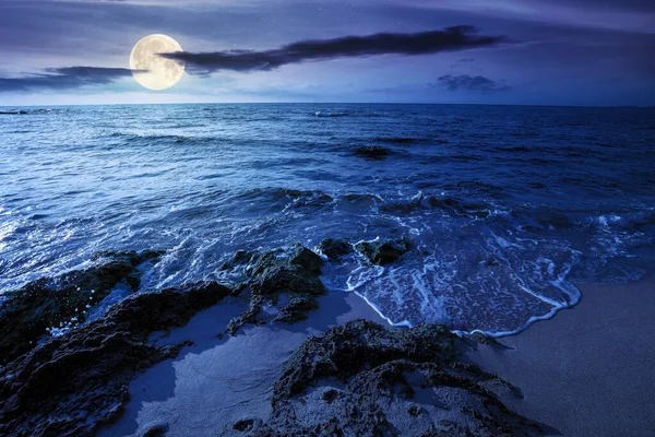 Seascape Sunny Morning Night Summer Vacation Sea Full Moon Light — 스톡 사진