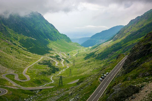 Serpentina Camino Transfagarasano Montañas Romania Magnífico Destino Viaje Tiempo Dramático — Foto de Stock