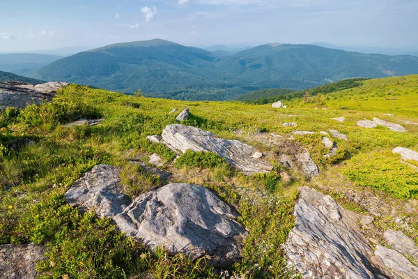 Carpathian Mountain Landscape Bright Forenoon Stunning View Distance Morning Light — Stock Photo, Image