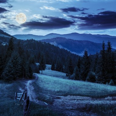 hillside gece dağ çayır çit