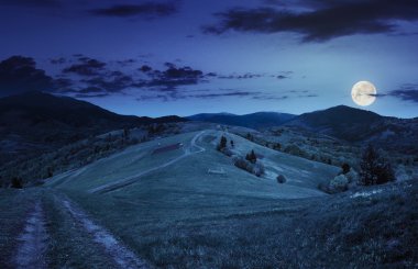 hillside gece dağ çayır çit