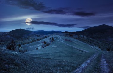 hillside gece dağ çayır çit