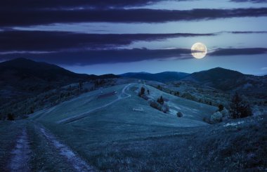hillside gece dağ çayır çit
