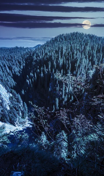 Penhasco íngreme em montanhas romenas à noite — Fotografia de Stock