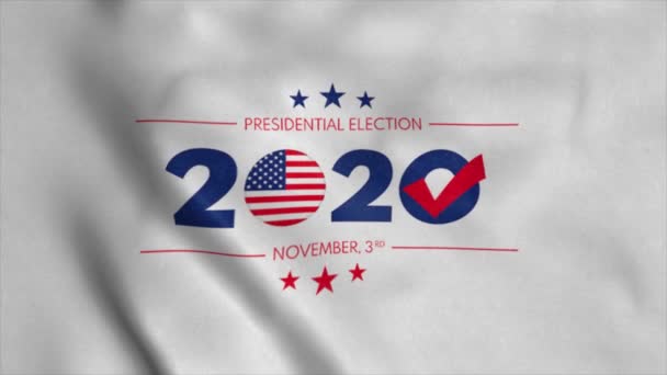 Ondeando bandera, nosotros las elecciones presidenciales 2020 concepto — Vídeo de stock