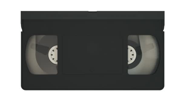 Cassette VHS. Videocasete sobre fondo blanco. Canal alfa incluido — Vídeos de Stock