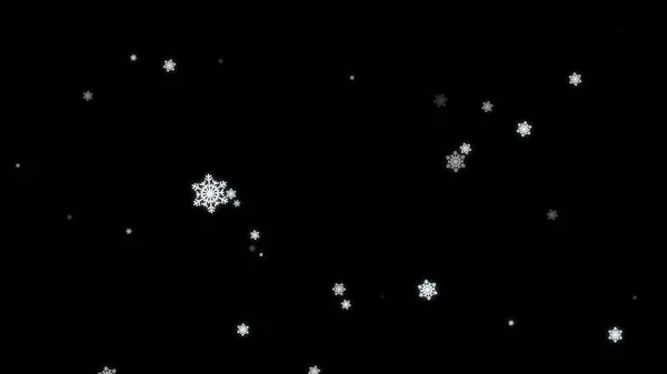 Cartoon snow falling with alpha channel transparency background. 3d illustration