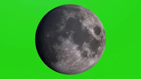 Gerçekçi Ay. Yeşil ekran kullanarak kendi geçmişiniz için mükemmel. 3d oluşturma — Stok fotoğraf