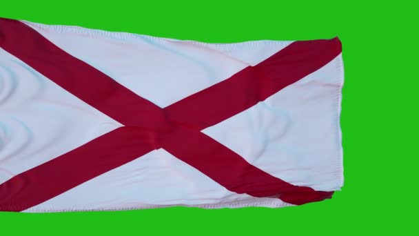 緑色の画面でアラバマ州の旗 緑の画面を使用して自分の背景に最適です 3Dレンダリング — ストック動画