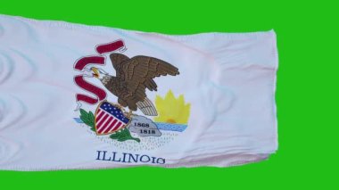 Yeşil Ekran 'da Illinois bayrağı. Yeşil ekran kullanarak kendi geçmişiniz için mükemmel. 3d oluşturma