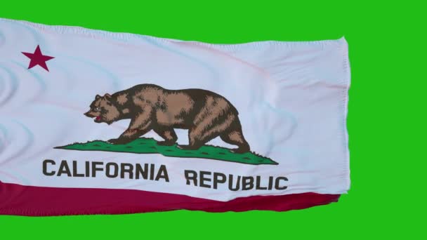 Flag California Green Screen Англійською Ідеально Власного Фону Використовуючи Зелений — стокове відео