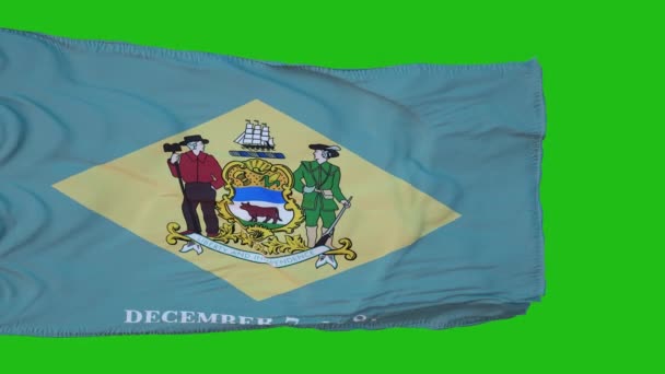 Vlajka Delaware Zelené Obrazovce Ideální Pro Vaše Vlastní Pozadí Pomocí — Stock video