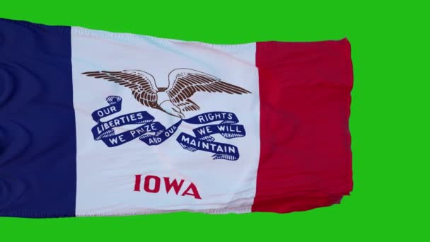 Vlag Van Iowa Green Screen Perfect Voor Eigen Achtergrond Met — Stockvideo