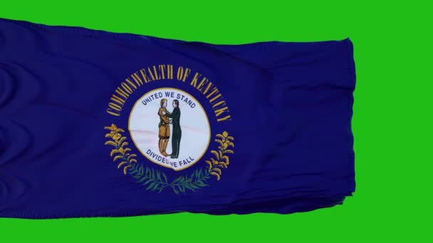 Bandiera Del Kentucky Sullo Schermo Verde Perfetto Proprio Sfondo Utilizzando — Video Stock