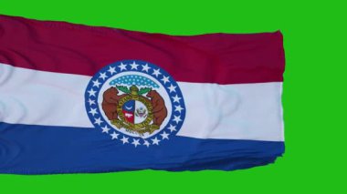 Missouri bayrağı yeşil ekranda. Yeşil ekran kullanarak kendi geçmişiniz için mükemmel. 3d oluşturma
