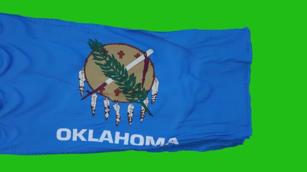 Flagga Oklahoma Grön Skärm Perfekt För Din Egen Bakgrund Med — Stockvideo
