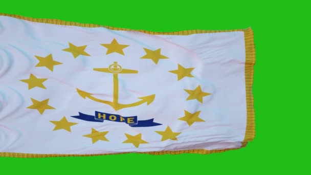 Bandeira Rhode Island Tela Verde Perfeito Para Seu Próprio Fundo — Vídeo de Stock