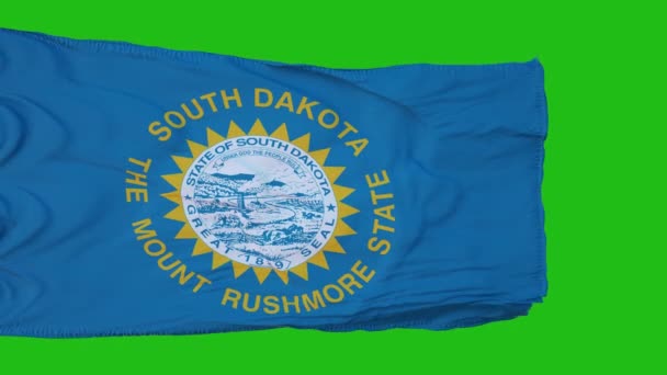 Vlag Van South Dakota Green Screen Perfect Voor Eigen Achtergrond — Stockvideo