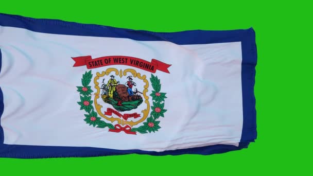 緑の画面にウェストバージニア州の旗 緑の画面を使用して自分の背景に最適です 3Dレンダリング — ストック動画