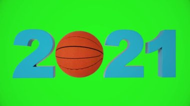 Basketbol 2021 Yeşil Ekran Arkaplanındaki Sonsuz Dönüşüm tasarımı