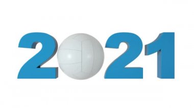 Voleybol 2021 Beyaz Arkaplan dizaynı. Alfa kanalı dahil