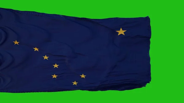 Flag of Alaska on Green Screen. Perfect for your own background using green screen. 3d rendering — Stock Photo, Image